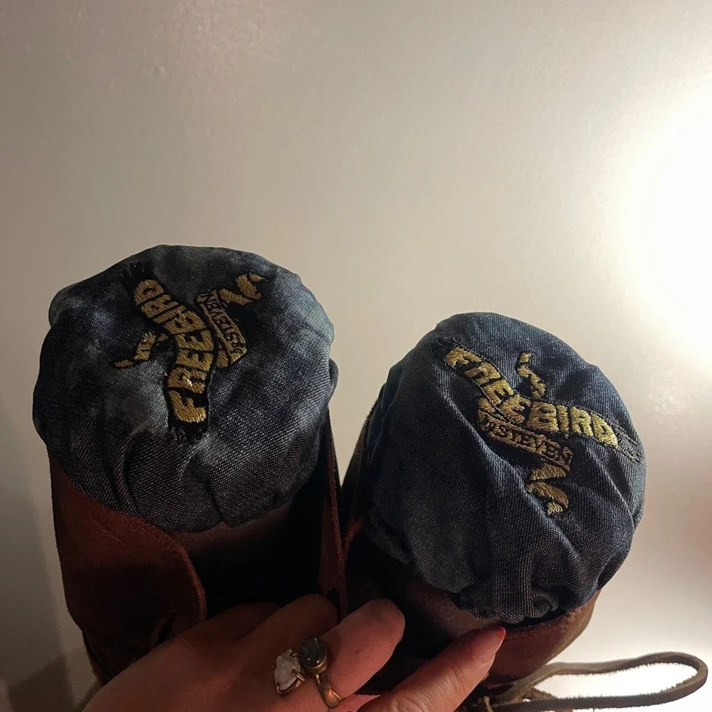 Free bird BLAIN over-the-knee‎ suede boots brown distressed 7.5